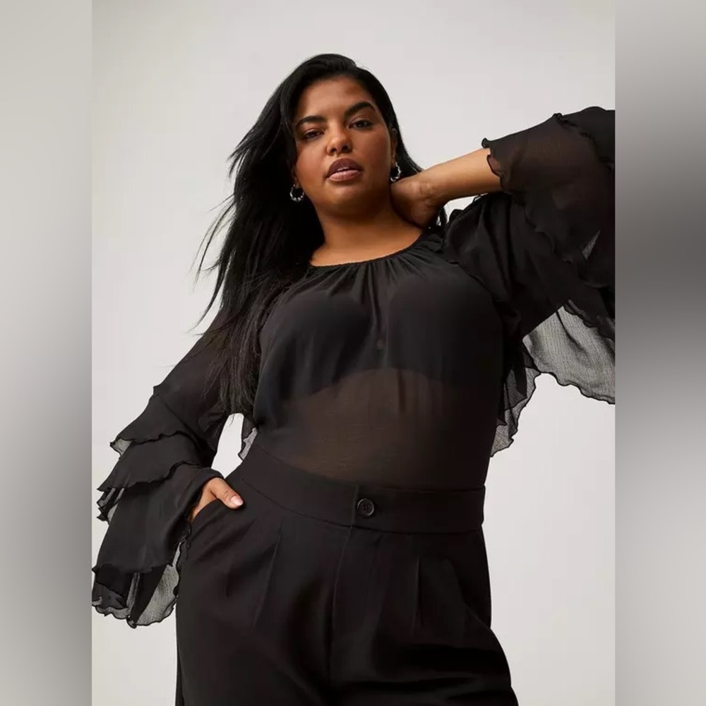 Long Sleeve Ruffle Top - Picture 2 of 4